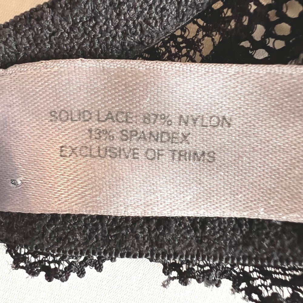 Victoria Secret Black Lace Demi Bra 38D IPEX Padded Underwire Floral Underwear - Picture 6 of 7